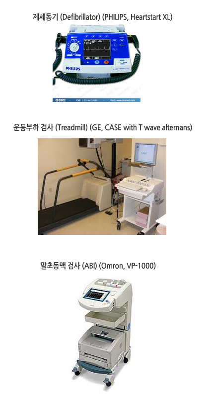 (Defibrillator) (PHILIPS, Heartstart XL),  ˻(Treadmill)(GE, CASE with T wave alterns), ʵ ˻(ABI)(Omron,VP-1000)